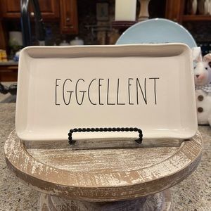 Rae Dunn EGGCELLENT Plate Easter White NEW